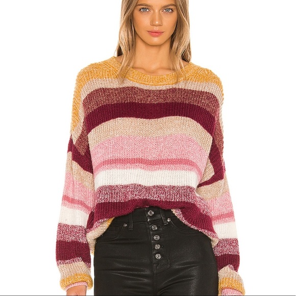 Sanctuary Sweaters - NEW Sanctuary Stripe Crewneck Wool and Mohair Blend Relaxed Fit Sweater NWT
